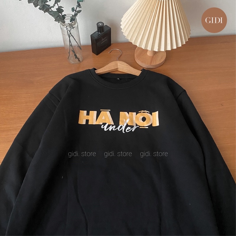 Áo Sweater HÀ NỘI Thu Đông Nam Nữ Unisex - vải nỉ bông trơn tay dài dày dặn, mềm mịn kiểu OVERSIZE form rộng