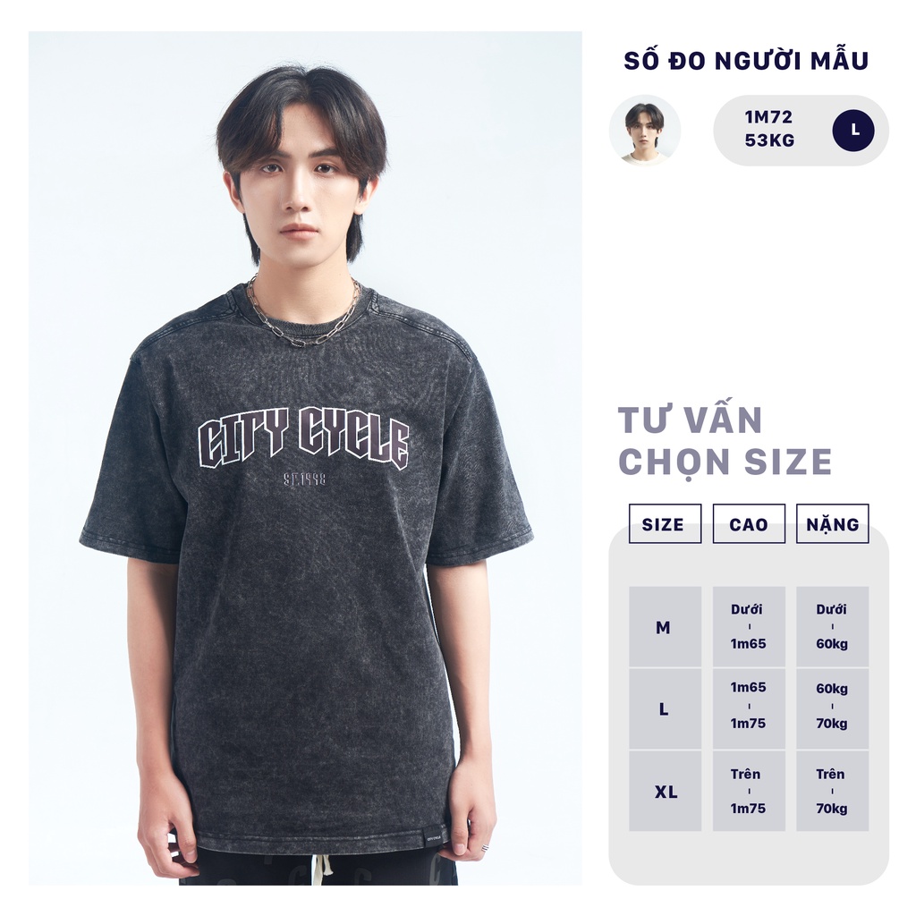 Áo thun local brand Acid 1998 City Cycle tay lỡ oversize cotton unisex in hình