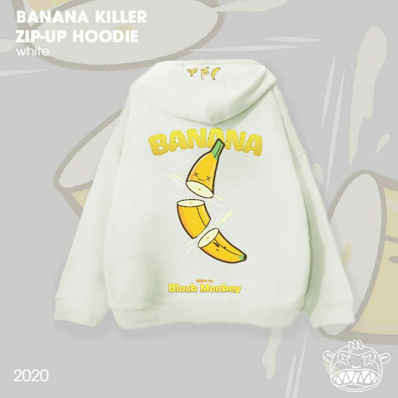 Áo khoác nỉ hoodie BANANA form rộng unisex (Ảnh thật)