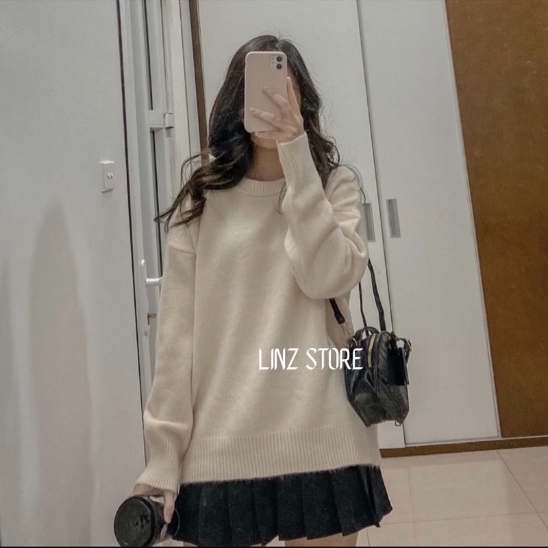 Áo len nữ basic cổ tròn chất len lông thỏ mềm mịn nhiều màu Linzstore | BigBuy360 - bigbuy360.vn