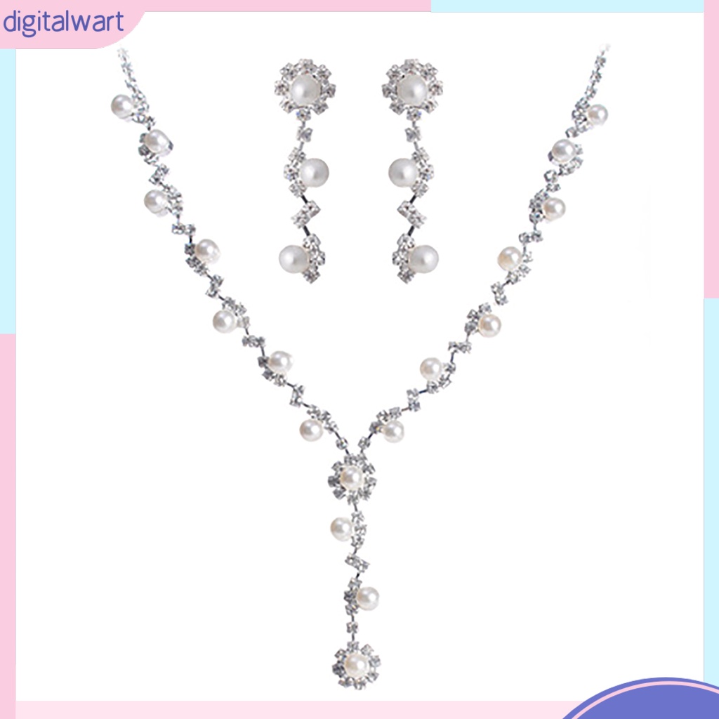 Bộ trang sức hợp kim dạng dây dài đính ngọc trai giả sang trọng