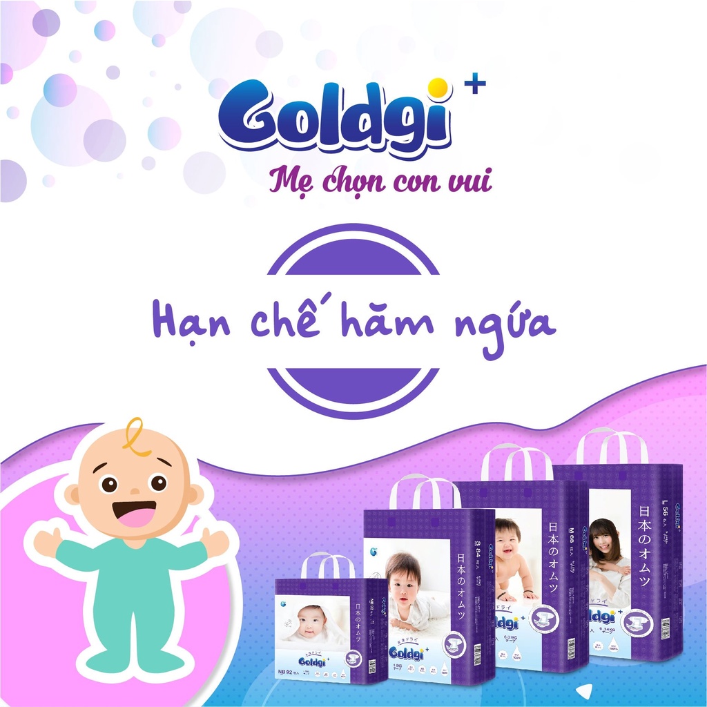 Combo 2 Bịch Bỉm Nhật Goldgi + Cao Cấp Size Tã Dán/Quần NB92/S84/M66/L56 - M60/L48/XL44/XXL32