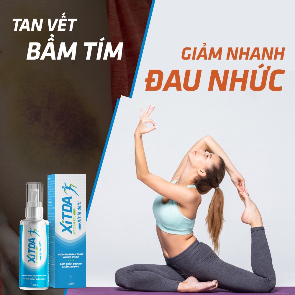 XITDA  - Xịt giảm đau xương khớp - Giúp giảm đau nhức xương khớp, vai gáy, đau dây thần kinh tọa, giảm sưng, tan bầm tím