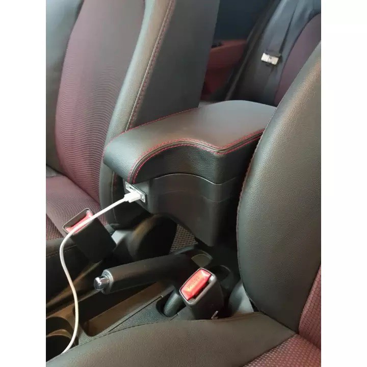 [ KO VƯỚNG PHANH TAY ] Hộp tỳ tay ô tô - HYUNDAI Grand i10 - DÁNG KHUYẾT - 6 CỔNG USB