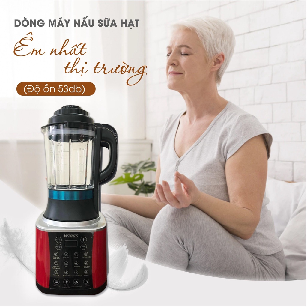 Máy làm sữa hạt WingS - Máy xay nấu đa năng - Công suất mạnh mẽ - Bảo hành 12 tháng