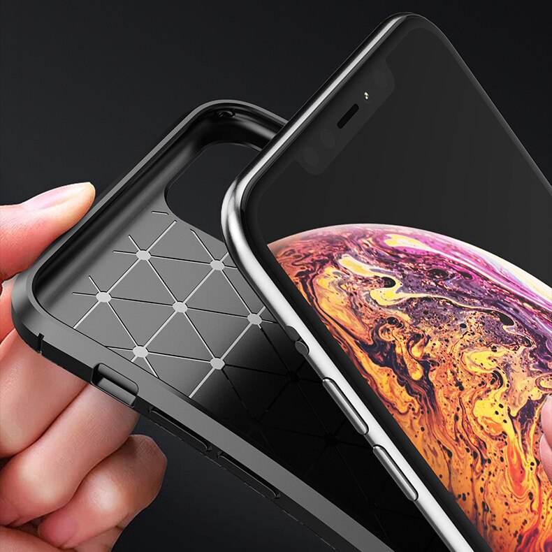 Ốp điện thoại silicon sợi carbon sang trọng thích hợp cho iPhone 13 12 11 Pro Max XS Max XR X 7 8 Plus SE 2020
