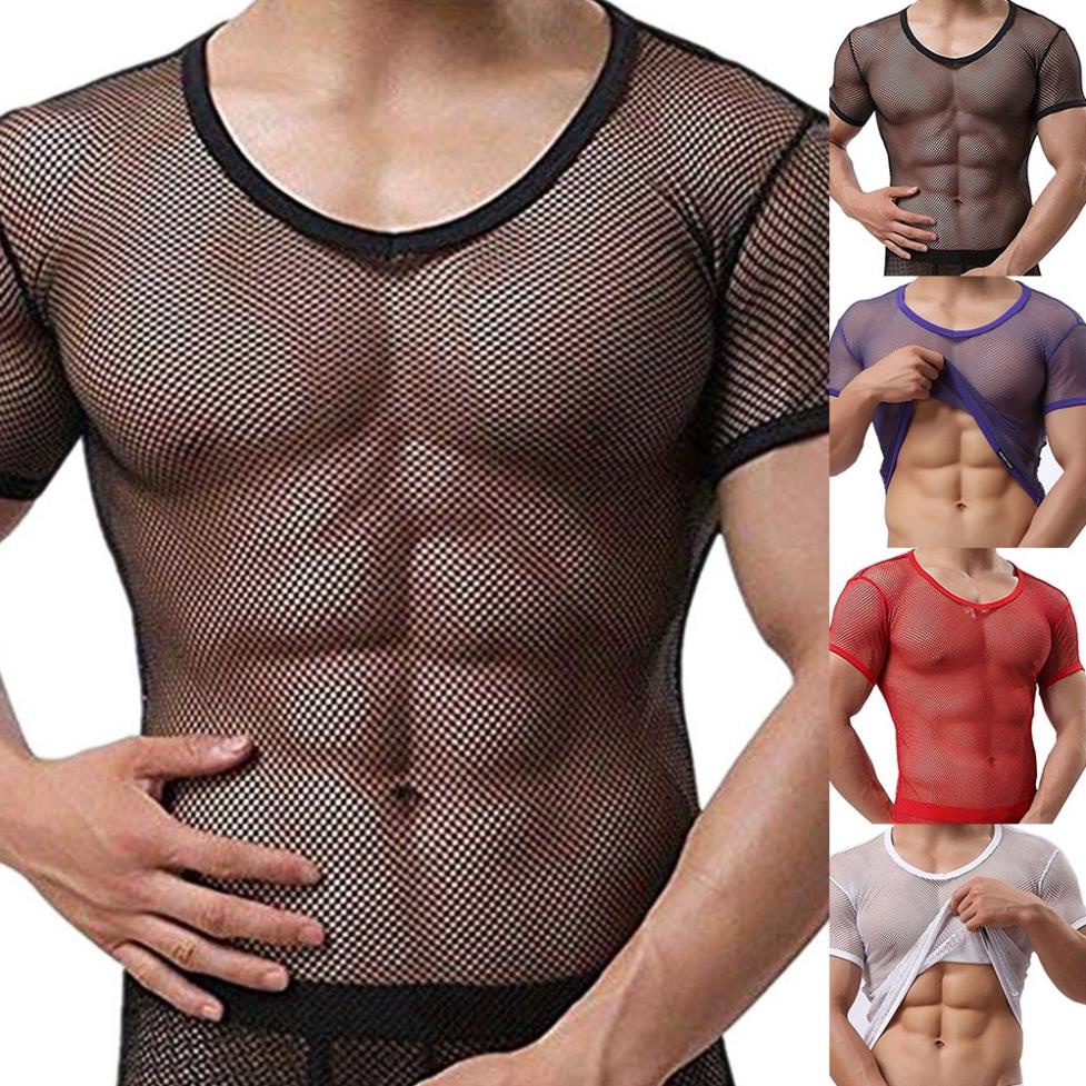 ™✿♦Áo lưới xuyên thấu ngắn tay gợi cảm cho nam ! *
