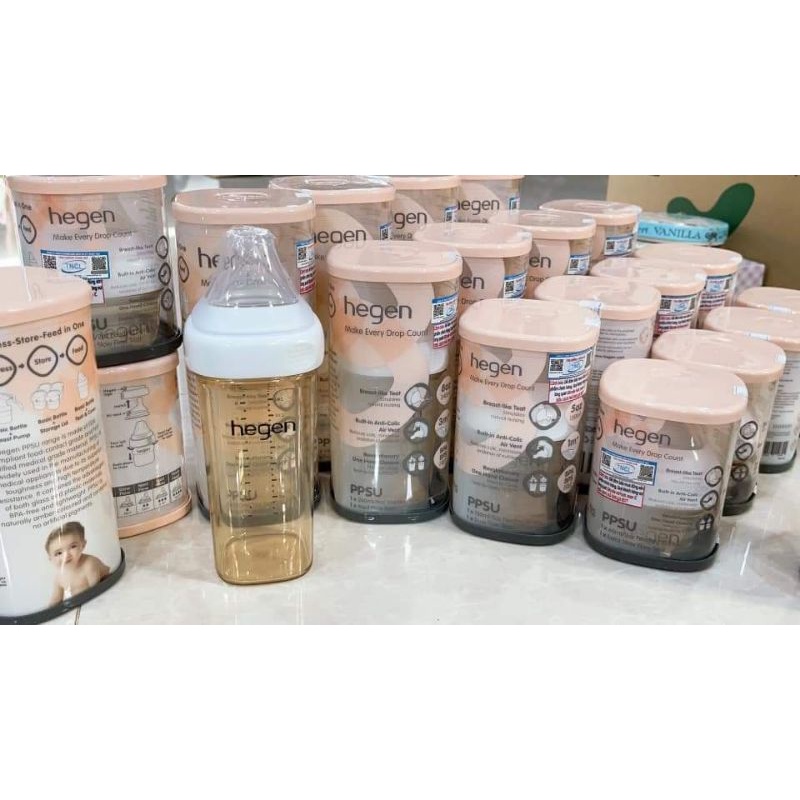 Bình sữa Hegen 150ml/240ml/330ml. Hỗ trợ đổi núm