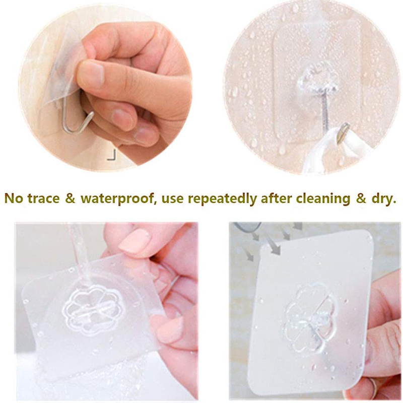 Bộ 10 cái móc treo đồ dán tường trong suốt tiện lợi