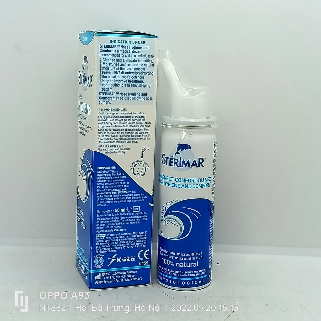Sterimar dung dịch xịt mũi dành cho trẻ trên 3 tuổi và người lớn 50ml