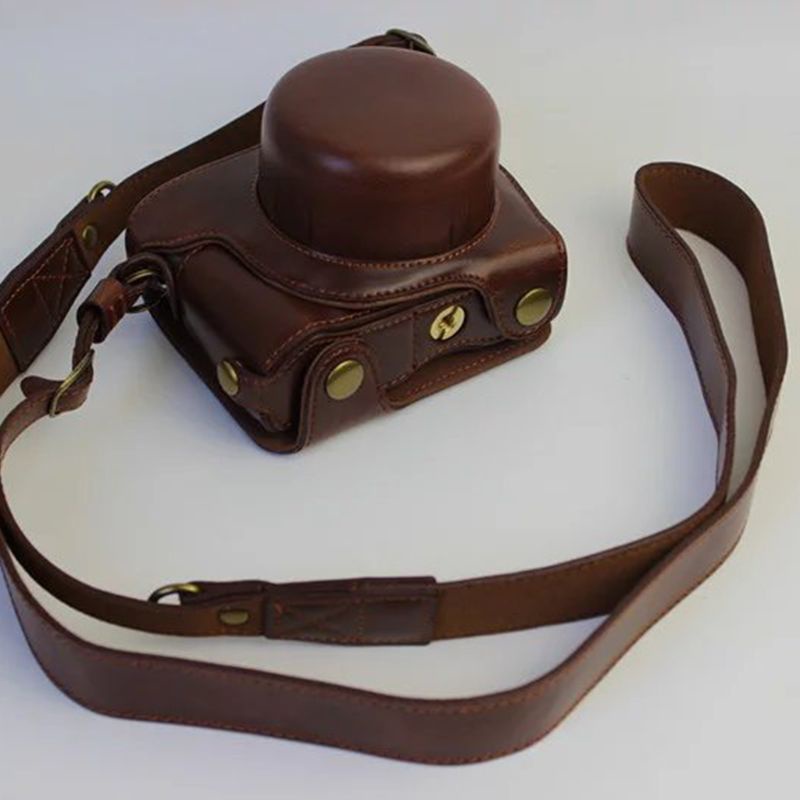 Túi Đựng Máy Ảnh Bằng Da PU Chống Trầy Kèm Dây Đeo Vai Tiện Dụng