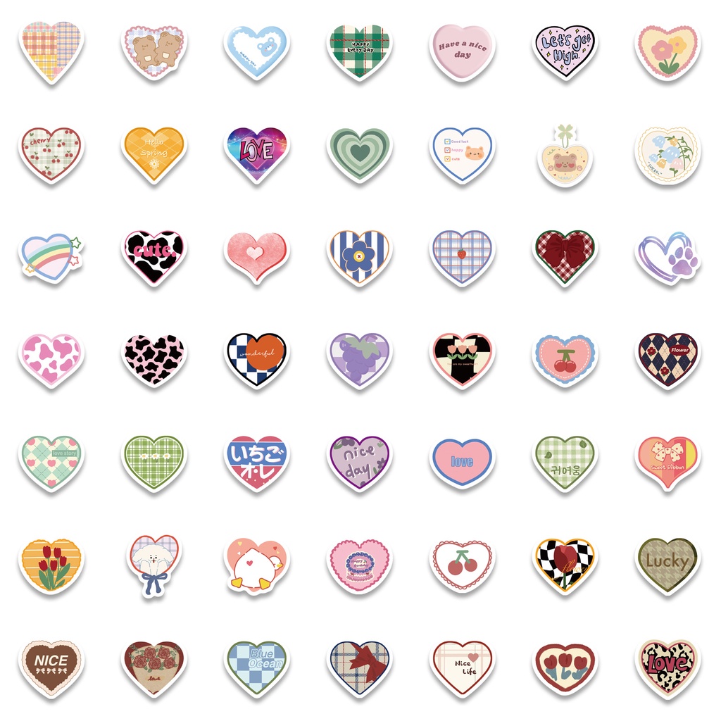 Set 100/50 Sticker Chống Thấm Nước Hình Gấu Hoạt Hình Dễ Thương Dán Trang Trí Điện Thoại