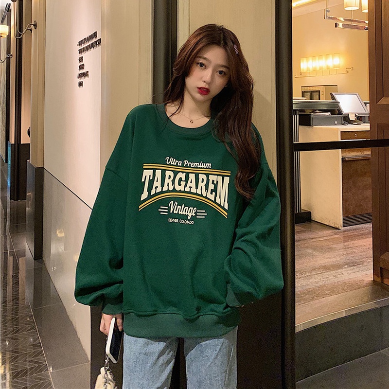 Áo sweater mỏng dáng rộng phong cách đường phố Hàn Quốc Dongdaemun 2021 mới cho nữ