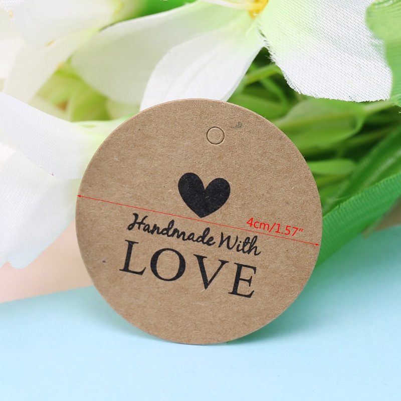 Set 100 Nhãn Dán Chữ Thank You Màu Nâu Có Lỗ Treo Trang Trí Bánh Kem Tráng Miệng Cho Trẻ Em