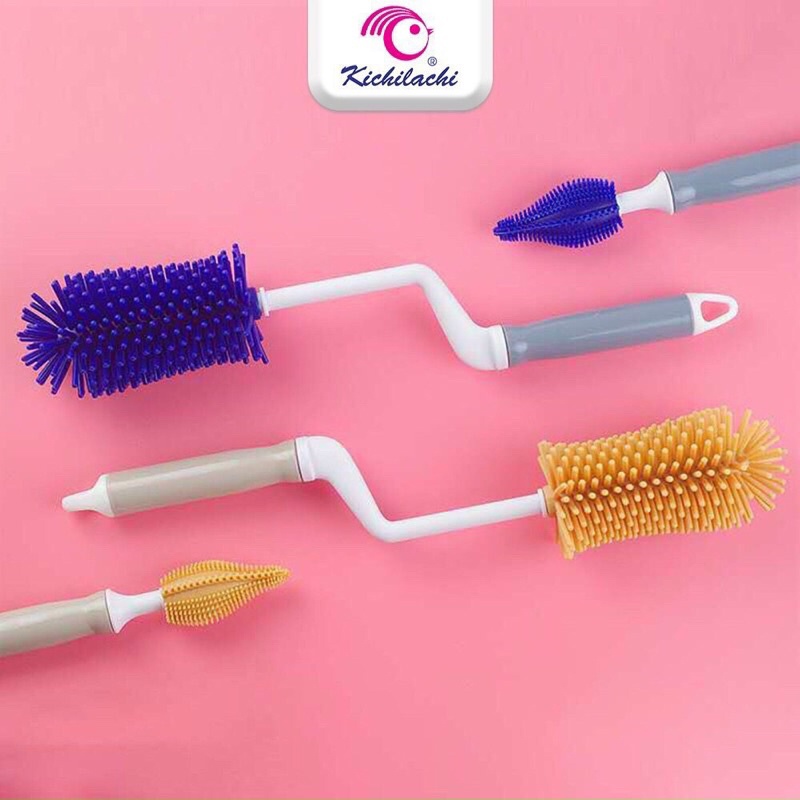 Cọ bình và núm ti 2  chi tiết silicon Kichi