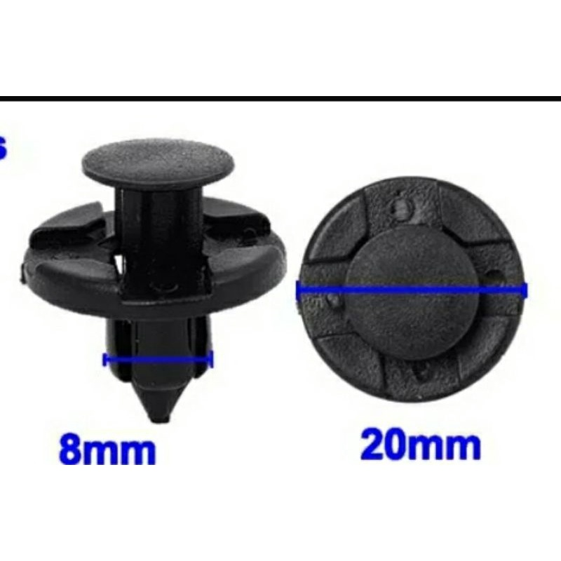 5 nút nhựa ô tô 8mm- Bắt khoang máy