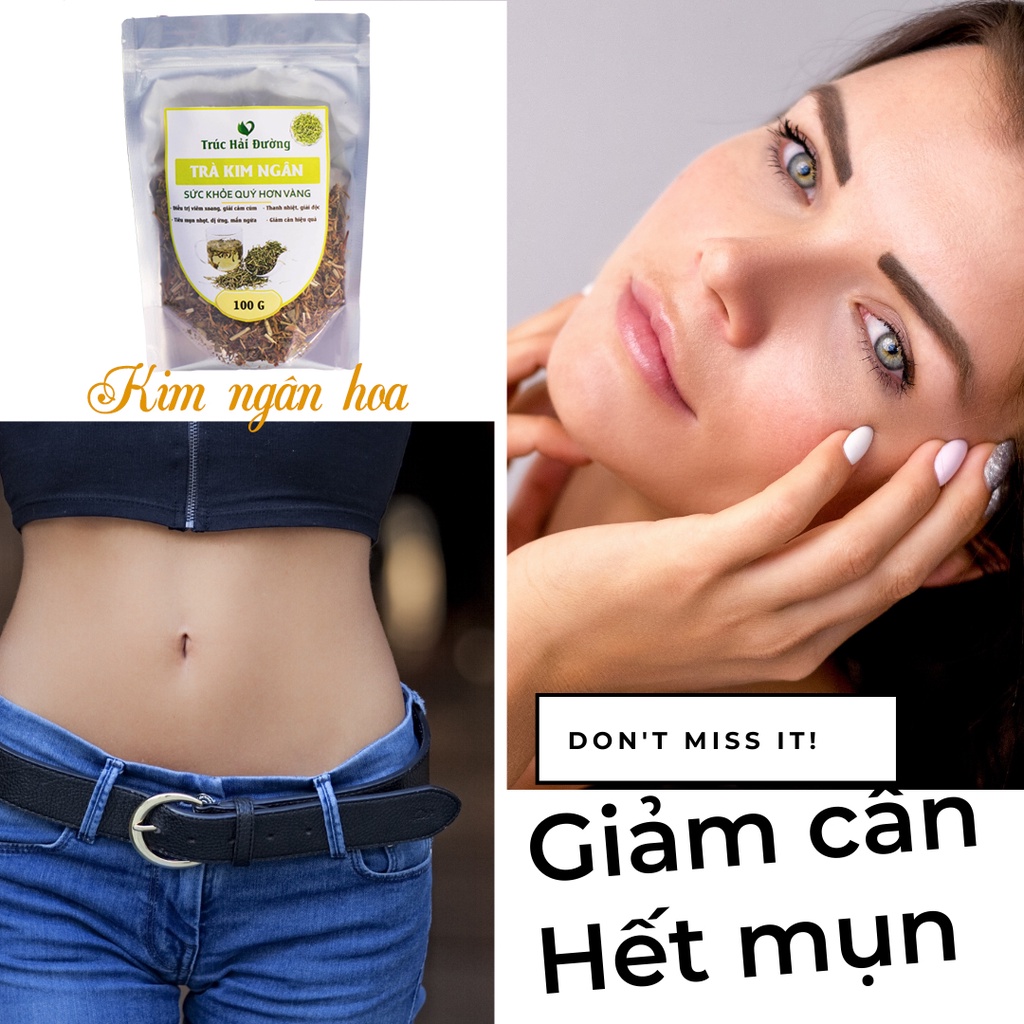 ✅[CHÍNH HÃNG] Trà Detox Hoa Kim Ngân Thanh nhiệt, mát gan, tốt cho da dẻ 100g (Loại Đẹp)