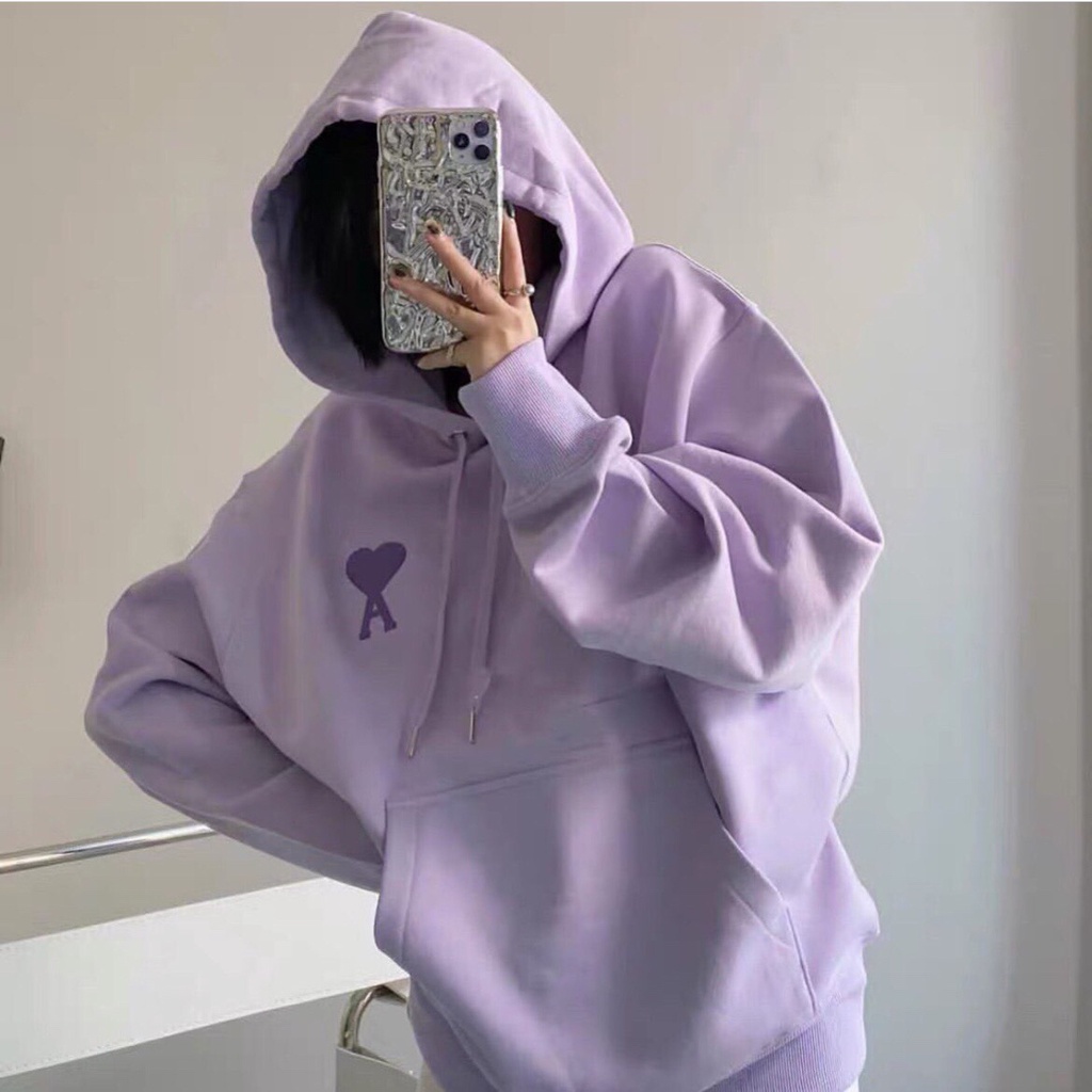 [Có Video Thật + Ảnh Thật] Áo Hoodie Tím Trái Tim Trên Ngực Chất Nỉ Dày Dặn Form Rộng Mã 744 - Daisy Clothings | BigBuy360 - bigbuy360.vn
