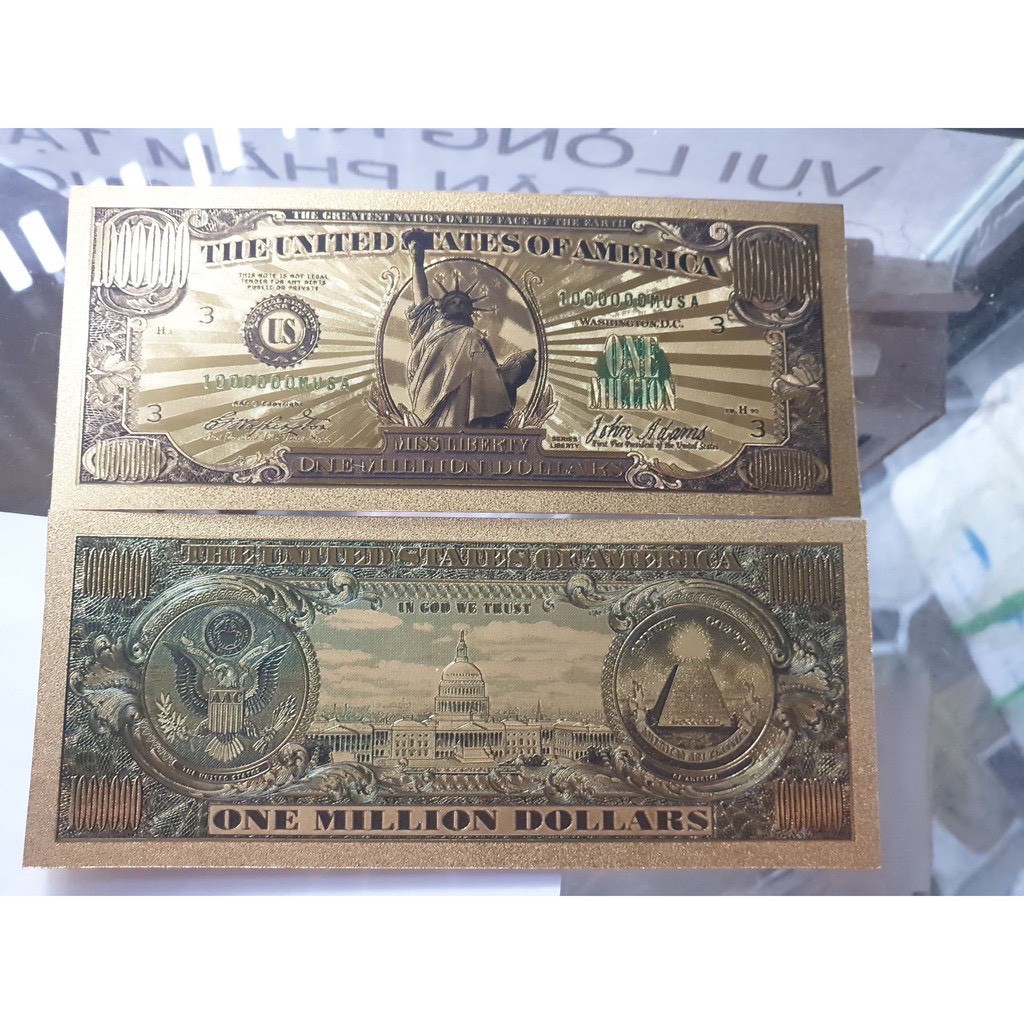 Tờ Tiền 100 USD Đô mạ vàng Plastic- Quà lưu niệm cực đẹp