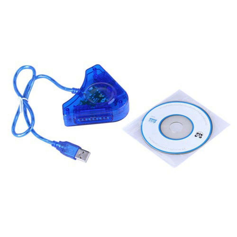 Cáp chuyển đổi cổng PSX PS1 PS2 sang cổng USB PS2 có tay cầm và hai đầu CD 2 màu