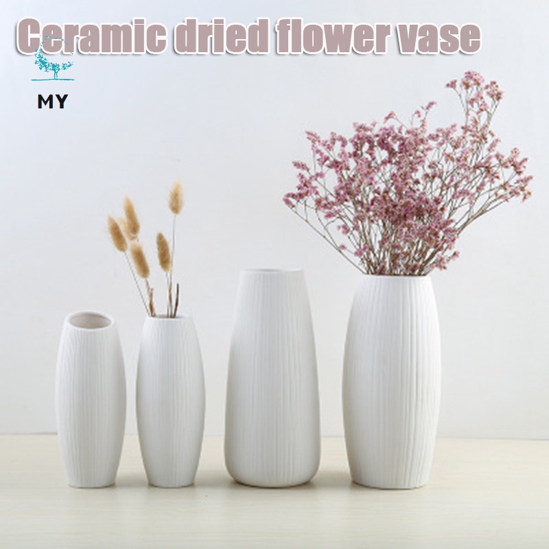 Lọ Hoa Sứ Trắng Nhiều Kiểu Dáng Tùy Chọn Trang Trí Nhà Cửa