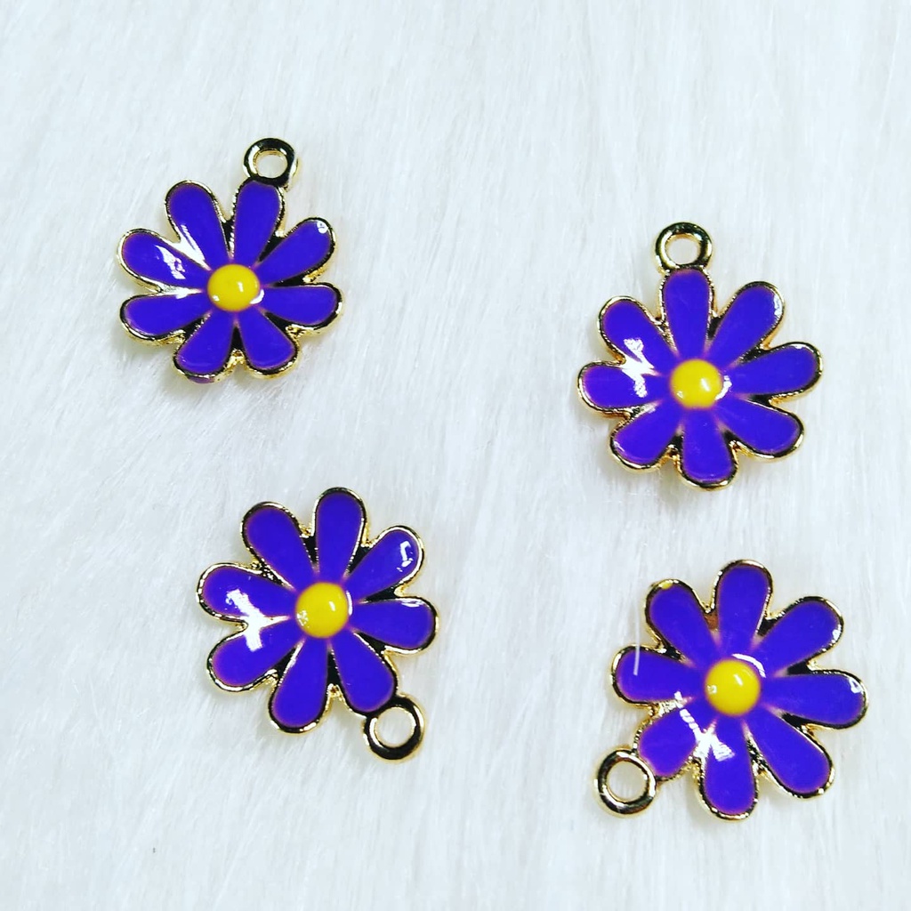 Charm kim loại hình hoa anh đào, hoa cúc (nhiều mẫu)/ /Charm kim loại tráng men/ Mặt dây chuyền hình hoa nhiều mẫu