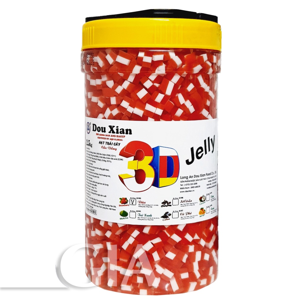 Thạch rau câu trái cây 3D Douxian  hộp 2.5kg - Gia store