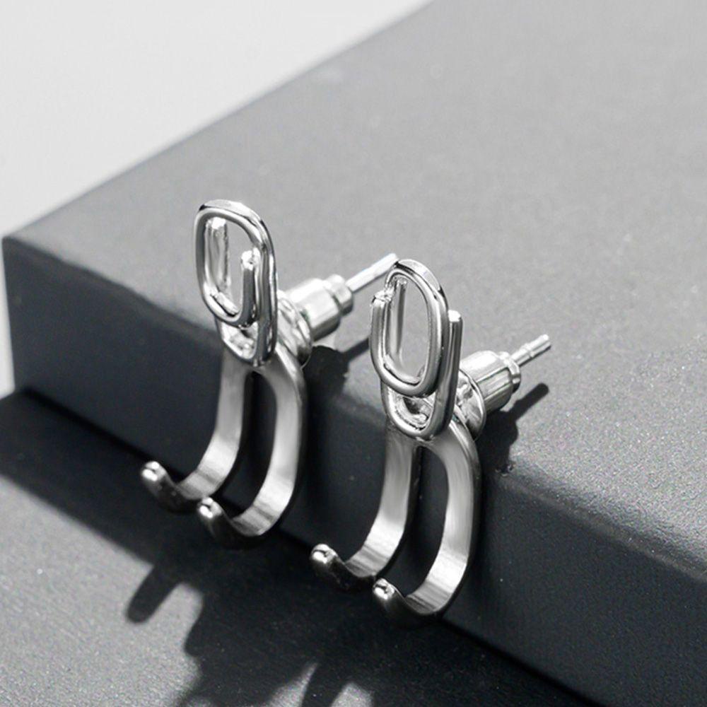 Bông Tai Hình Chữ U Phong Cách Hip Hop Hàn Quốc Thời Trang