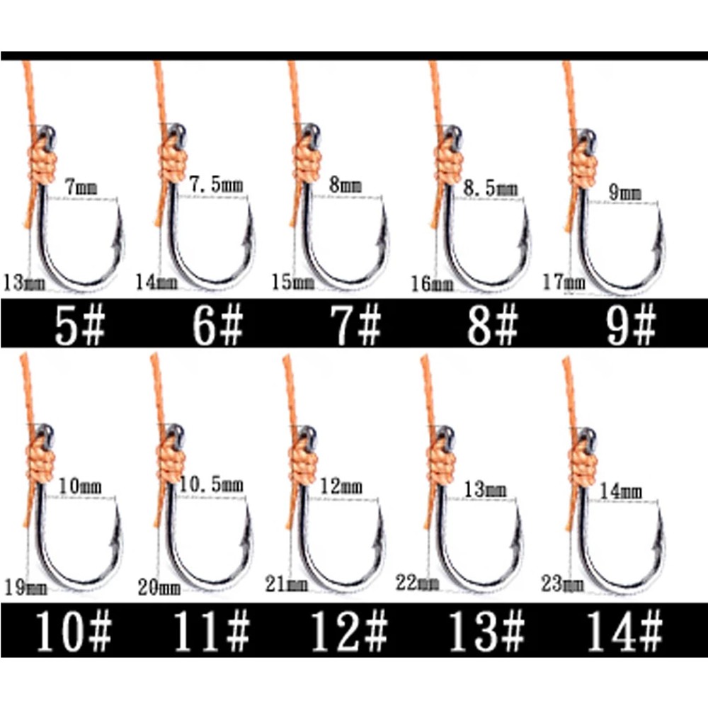 Bộ 5 lưỡi câu cá cỡ 5# -13# chất lượng cao tiện dụng