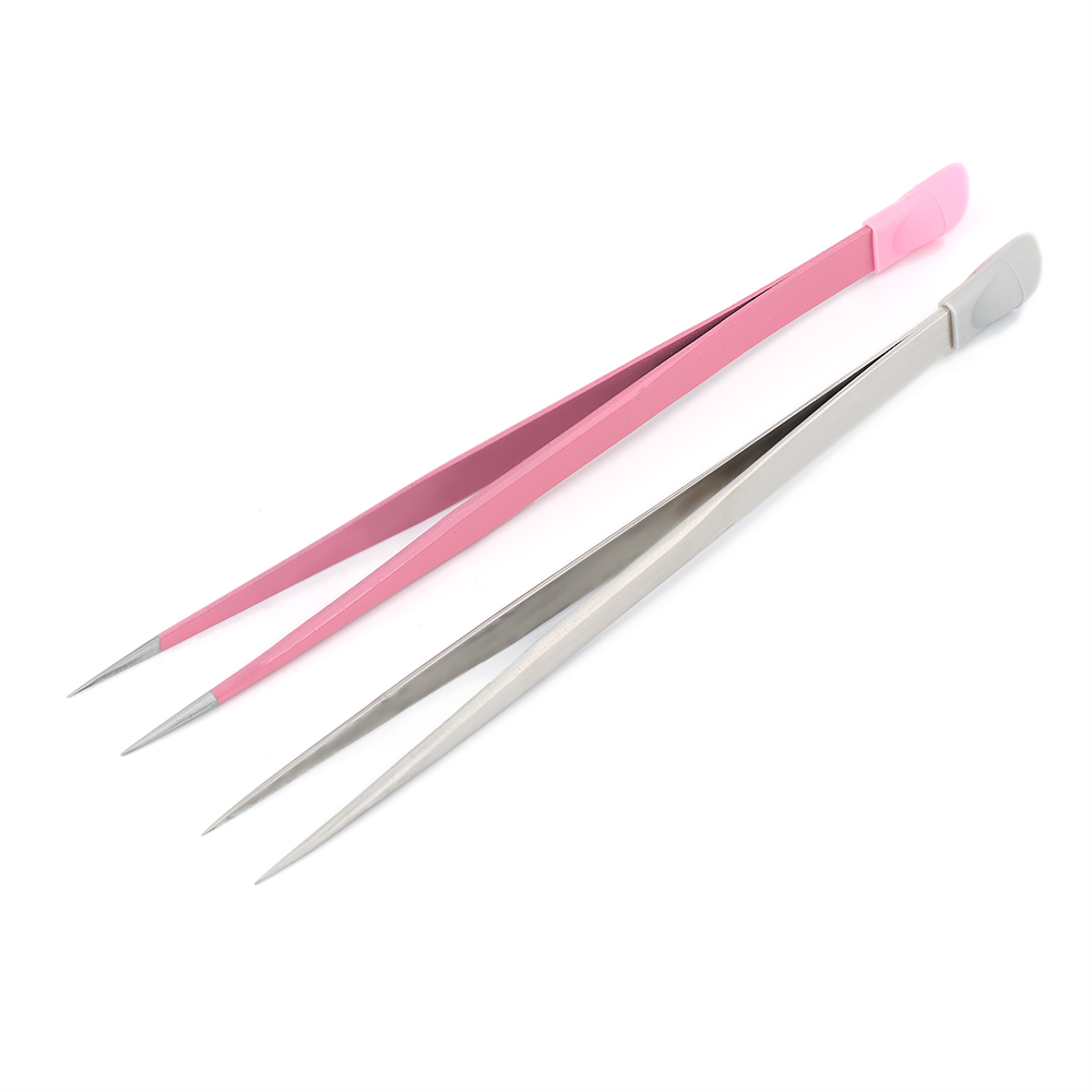 [Hàng mới về] Nhíp gắp đá giả/miếng dán đính móng bằng kim loại với đầu nhấn bằng silicon