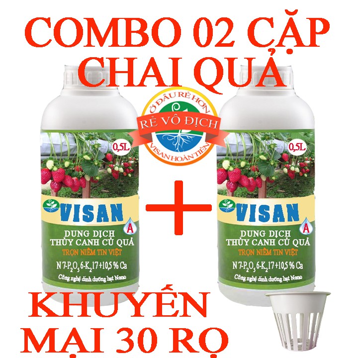 COMBO 02 CẶP CHAI QUẢ - MỖI CẶP PHA 250 LÍT 1000 PPM