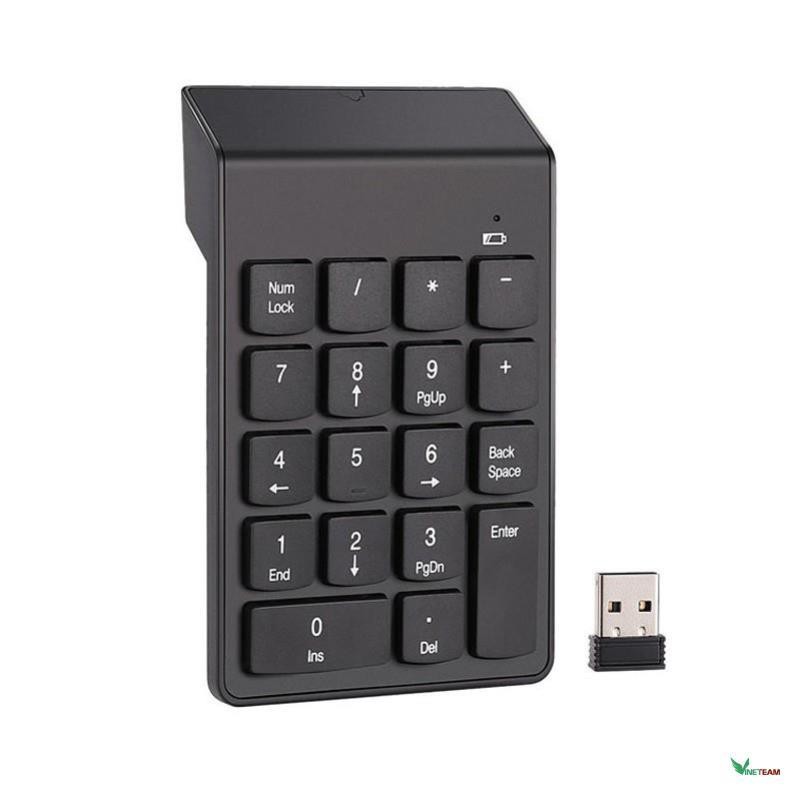 Bàn phím mini, bàn phím số không dây 18 phím cơ bản dùng cho Mac Book Air/Pro, laptop, điện thoại -dc4472