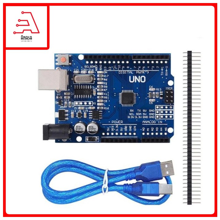 KIT Arduino UNO R3 chíp dán CH340 tặng kèm cáp nạp code chất lượng cao