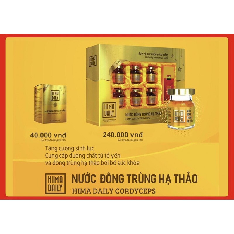 NƯỚC YẾN DAILY ĐÔNG TRÙNG HẠ THẢO hộp 6 lọ x 70ml | BigBuy360 - bigbuy360.vn
