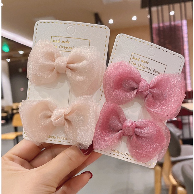Set 2 kẹp tóc nơ cho bé đáng yêu thời trang, kẹp bé gái dễ thương, cute
