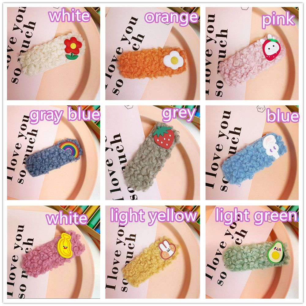 Kẹp tóc vải lông trang trí nhân vật hoạt hình nhiều màu sắc tùy chọn đáng yêu