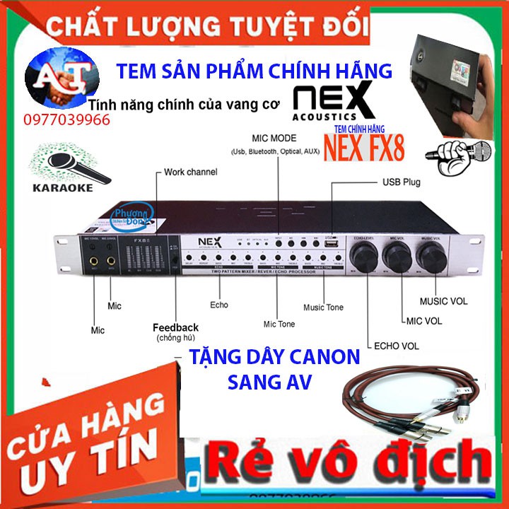 [TẶNG DÂY CANON VÀ AV]VANG CƠ HÁT KARAOKE  NEX FX8 VÀ FX9PLUS CAO CẤP VANG CHUYÊN SÂU VỀ KARAOKE