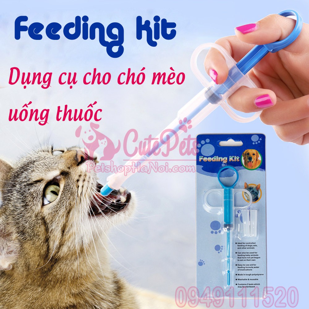 Bộ dụng cụ cho chó mèo uống thuốc Feeding Kit - CutePets Phụ kiện chó mèo Pet shop Hà Nội