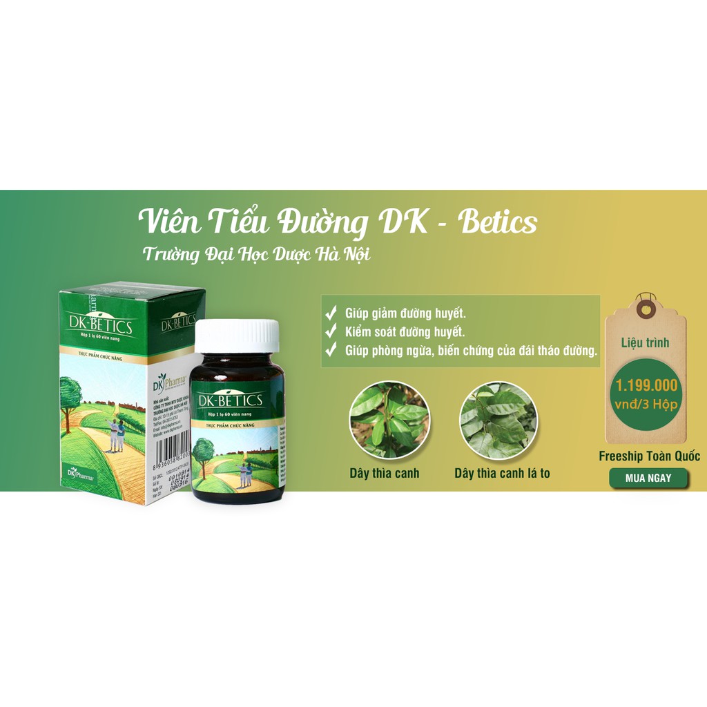 Combo2 Lọ Viên Uống Tiểu Đường Dk Bectis Hộp 60 Viên Hạn Dùng 2022