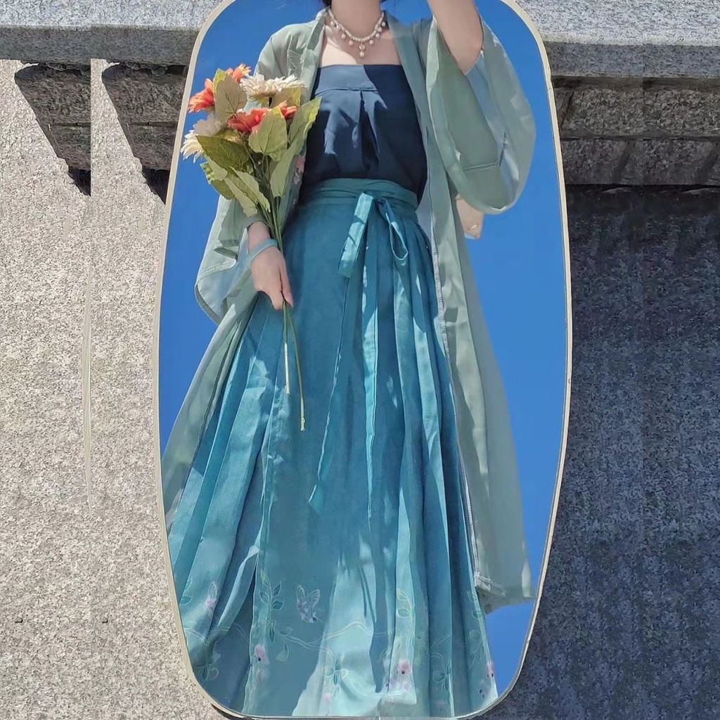 Zezhi Bộ Đồ Hán Phục Bốn Mảnh Dáng Ôm Nửa Hình Song Dynasty Changgan Temple Changzi Changzi Changzi Cho Nữ Giới Sản Xuất Tại Bài Hát Dynasty Changgan Temple Changzi Changzi Changzi