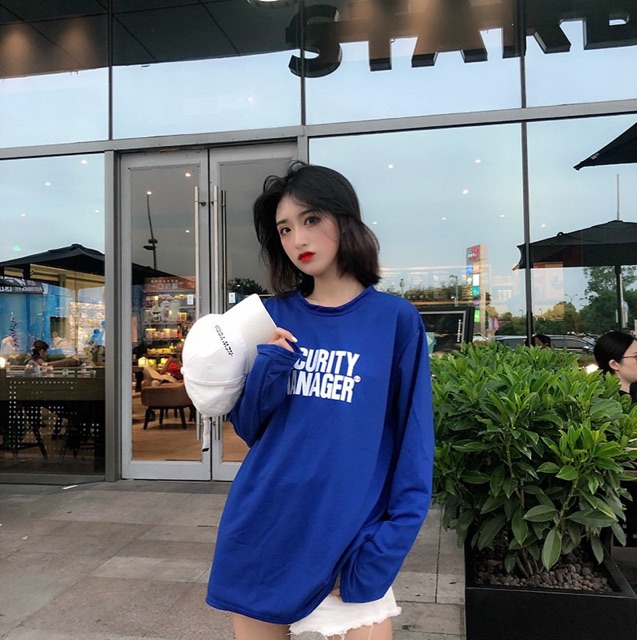 Áo Thun Tay Dài Form Rộng Thu Đông Phong Cách Hàn Quốc Ulzzang Unisex SECURITY MANAGER Cực Hot | BigBuy360 - bigbuy360.vn