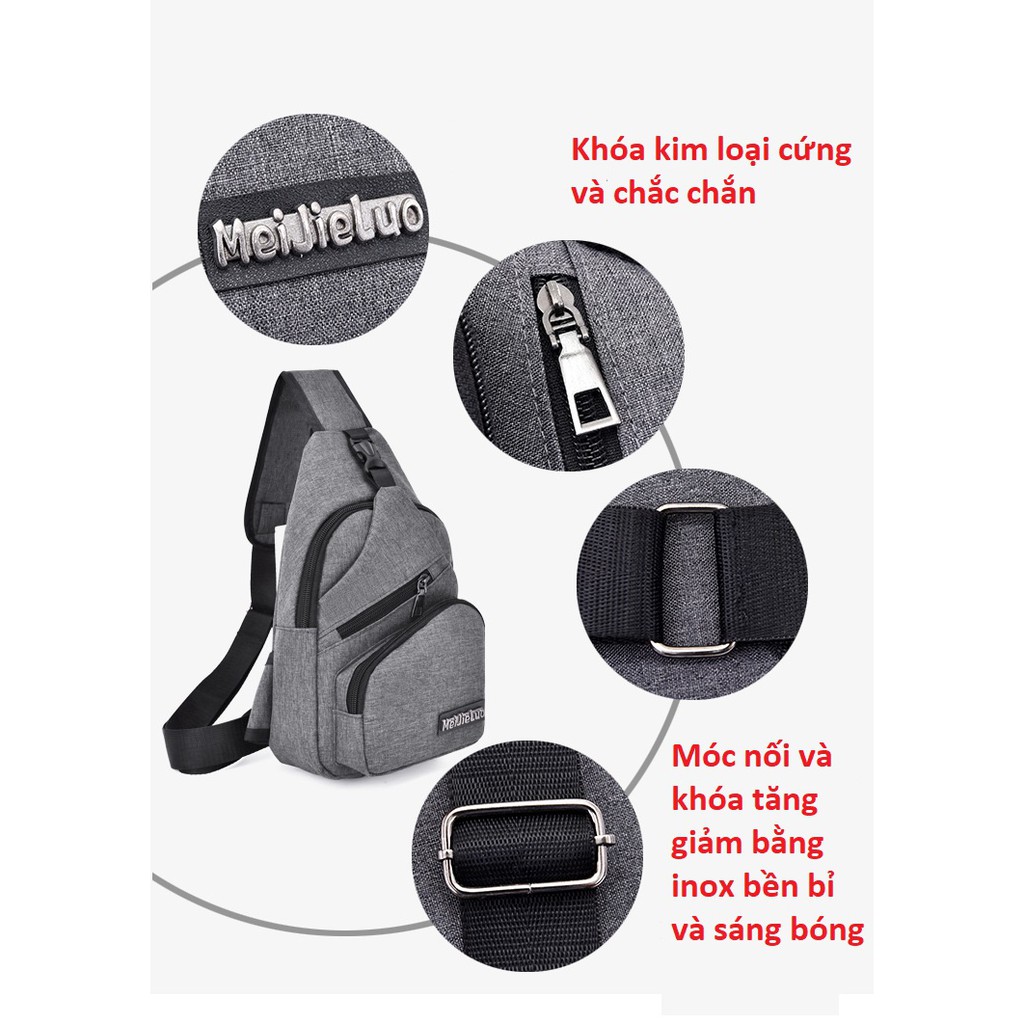 Túi đeo chéo nam 💙 FREESHIP 💙 Mã giảm giá 10k 💙 Túi nam nhiều ngăn tiện lợi, cổng sạc USB kết nối với pin dự phòng | BigBuy360 - bigbuy360.vn