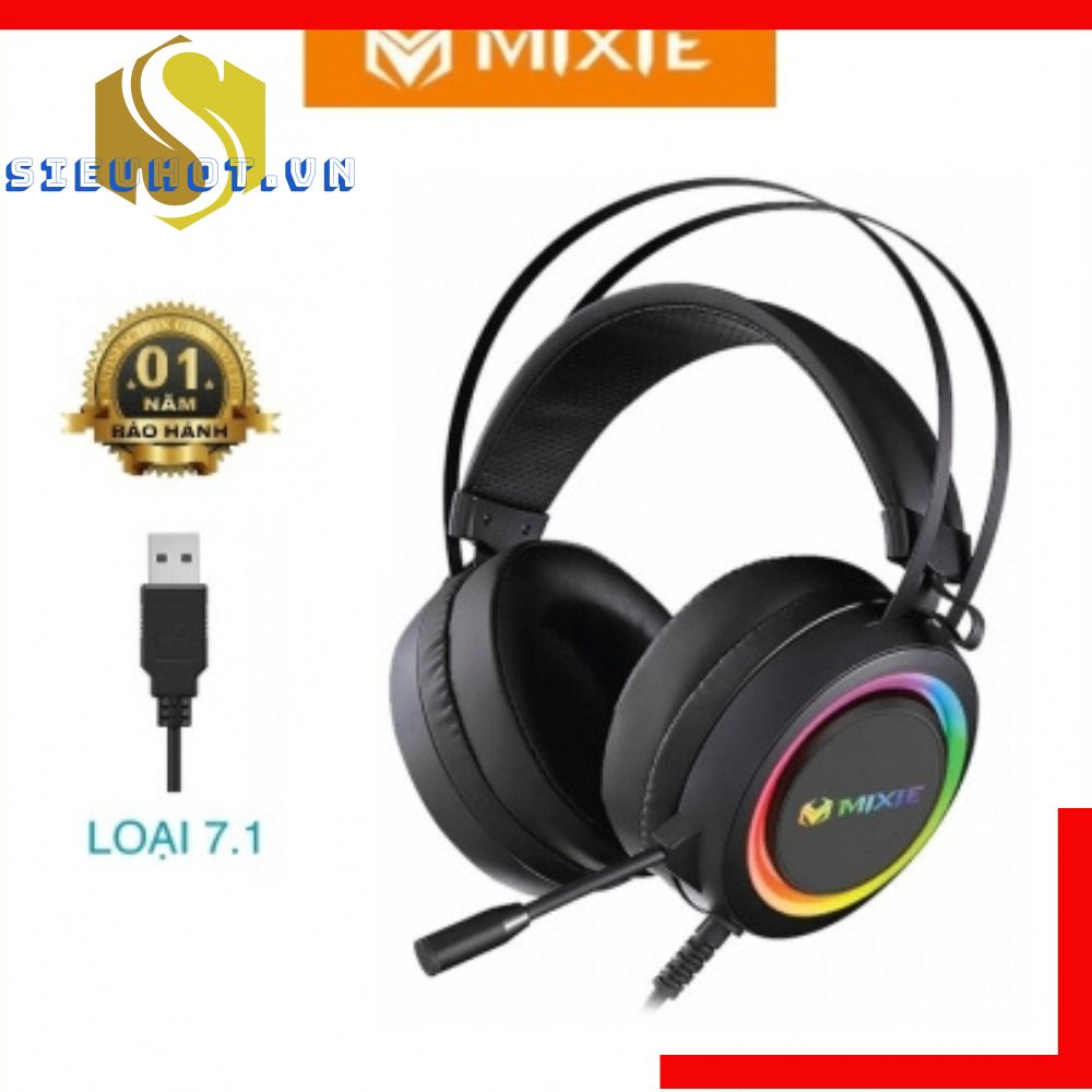 Tai Nghe Có Dây Gaming MIXIE H71 Led RGB Head Phone 7.1 Nghe Nhạc Có Mic
