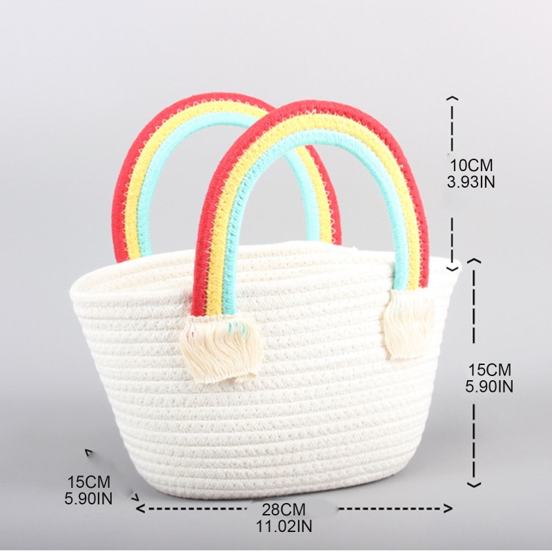 Túi Đeo Vai Đan Mây Màu Cầu Vồng Đa Năng Thời Trang Đi Biển Mùa Hè Cho Nữ