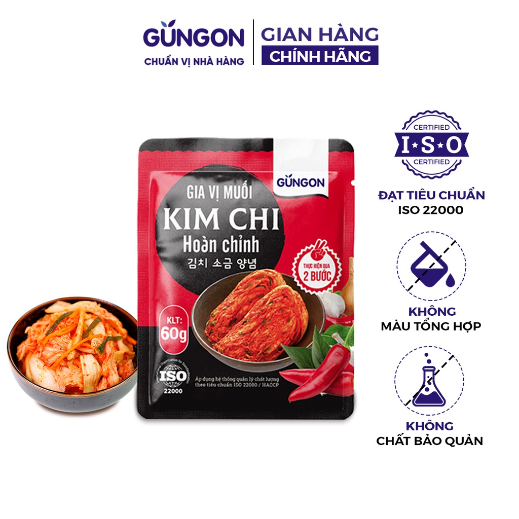 Gia vị muối kim chi GUNGON chuẩn vị Hàn Quốc 60gr - muối được 700gr kim chi