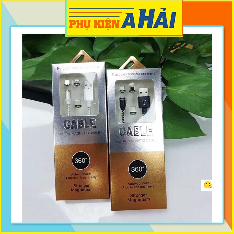 Dây Cáp Sạc IPCáp Cáp nam châm 3 in 1 Hàng cực chất Sạc tất cả Smartphone ( + Micoro + Type C)