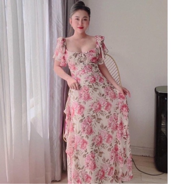 Đầm bẹt vai 2 bèo