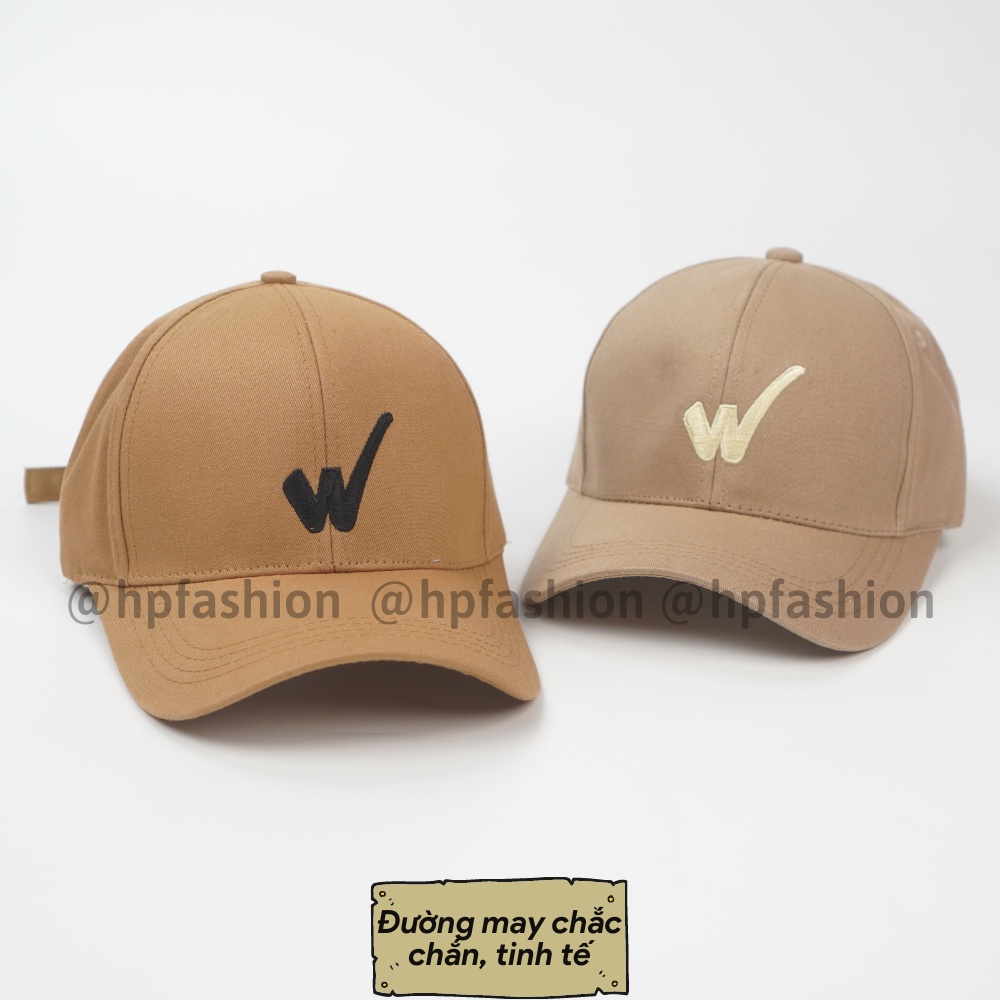 Mũ lưỡi trai ❤️ Nón kết thêu chữ W chất kaki cao cấp form unisex nam nữ N70 - Happy Style