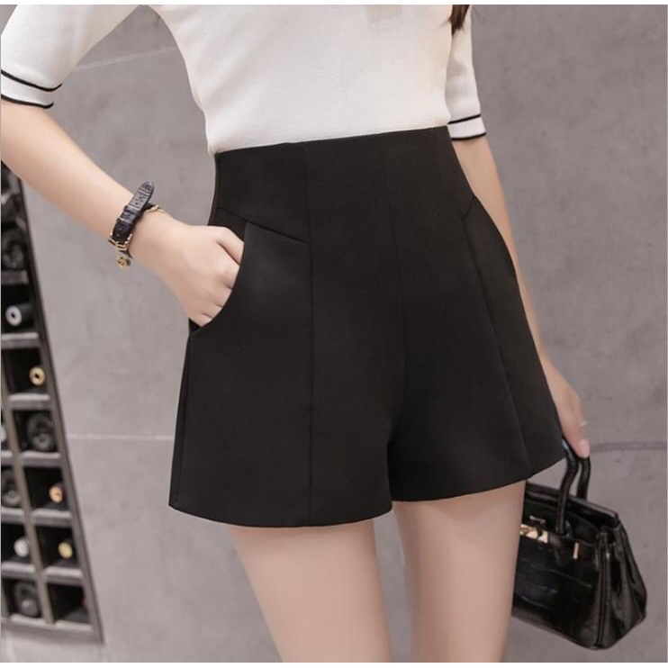 Quần short cạp cao khóa sườn | BigBuy360 - bigbuy360.vn