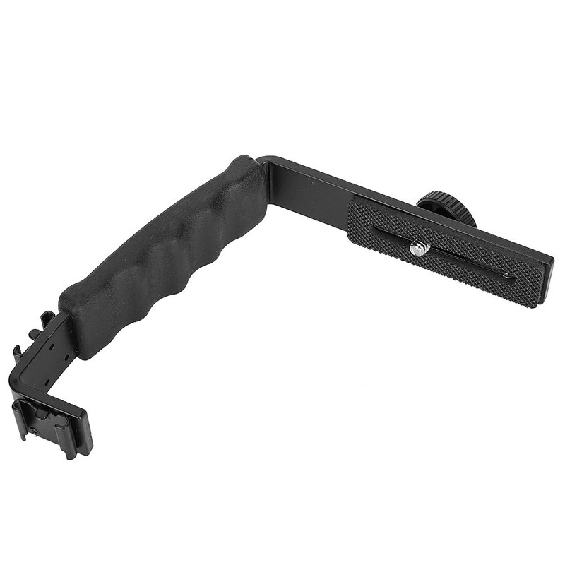 Dụng cụ mở rộng tay cầm hình chữ L 1/4 inch gắn micro/ đèn led dành cho DJI OSMO Mobile 3